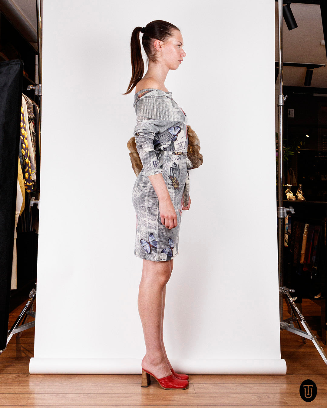 2000s Galliano wool Newspaper Dress M