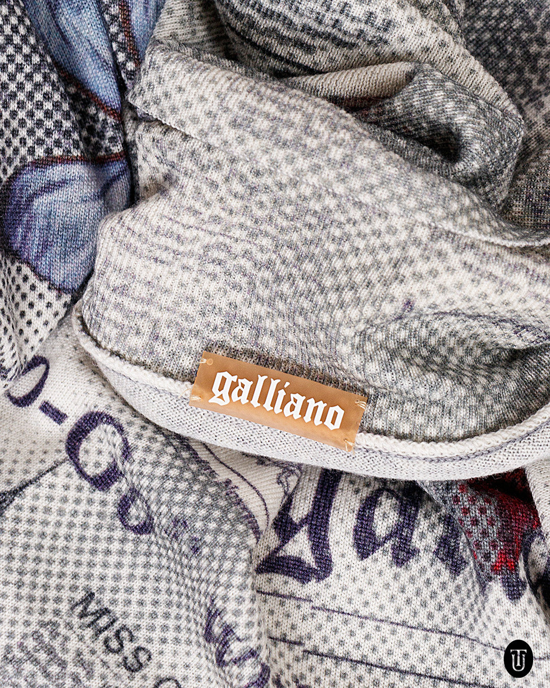 2000s Galliano wool Newspaper Dress M