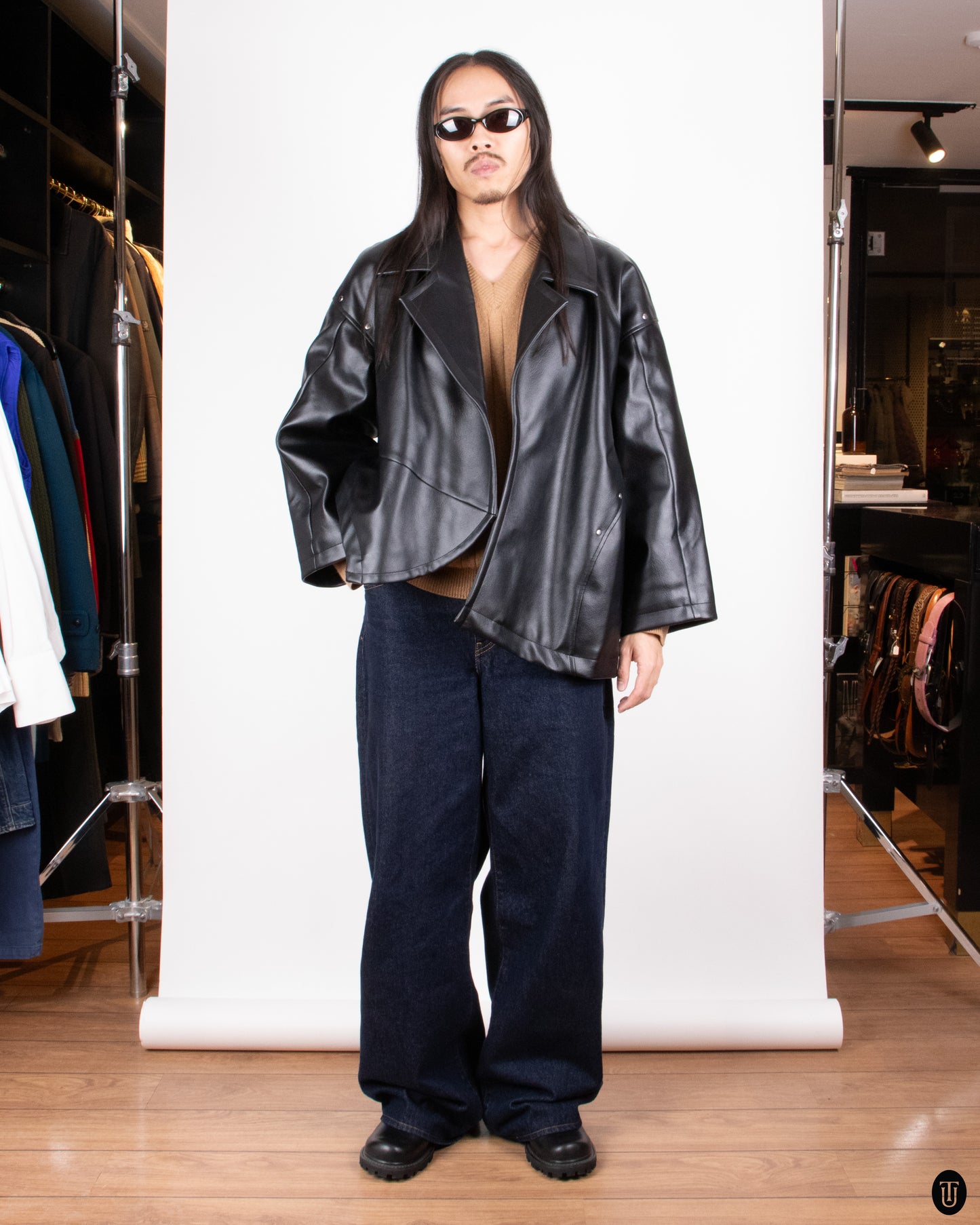 00s Comme Des Garcons Faux Leather Jacket M