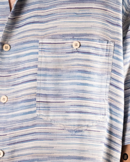 00's Missoni Blue Striped Cotton Shirt XL