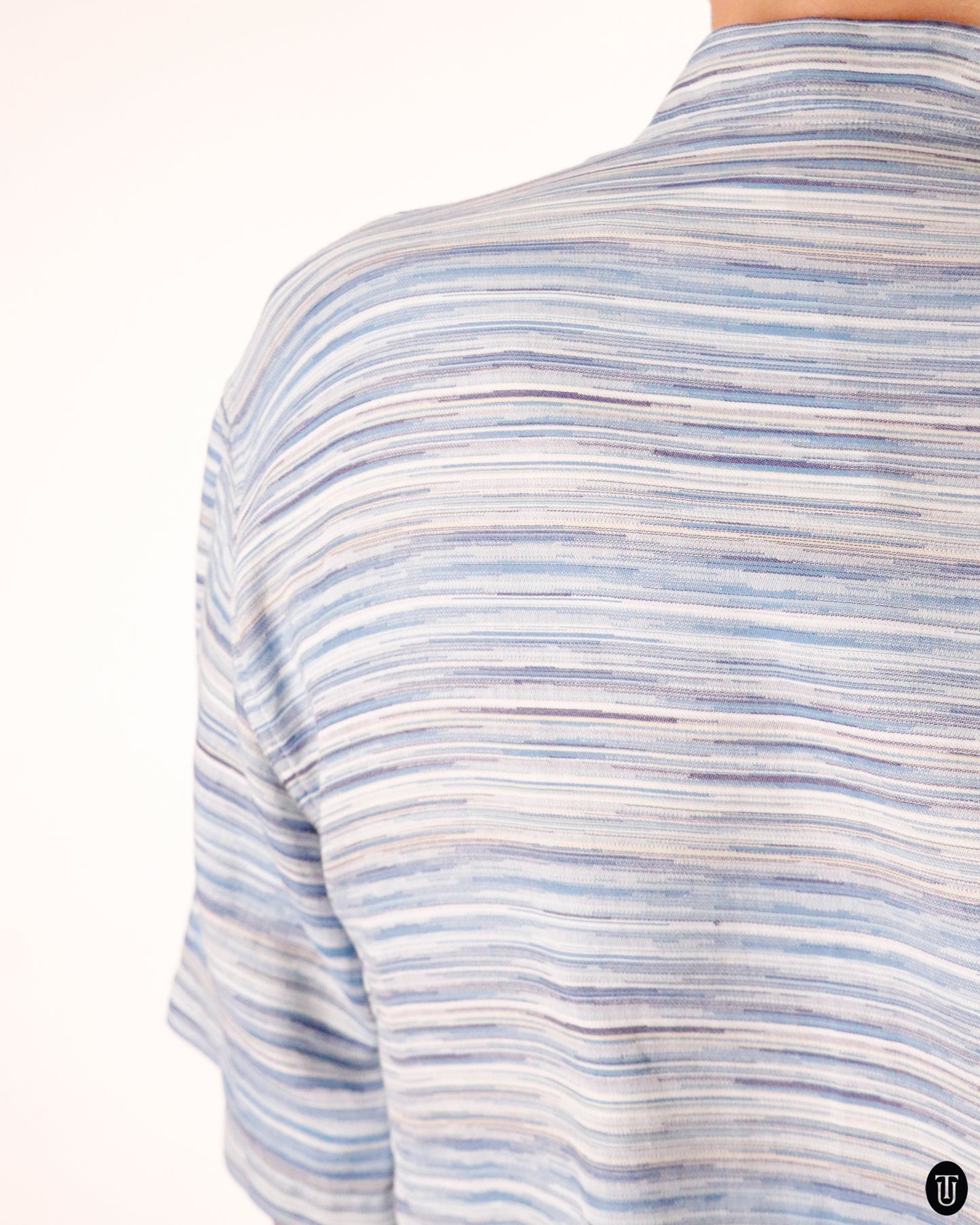 00's Missoni Blue Striped Cotton Shirt XL