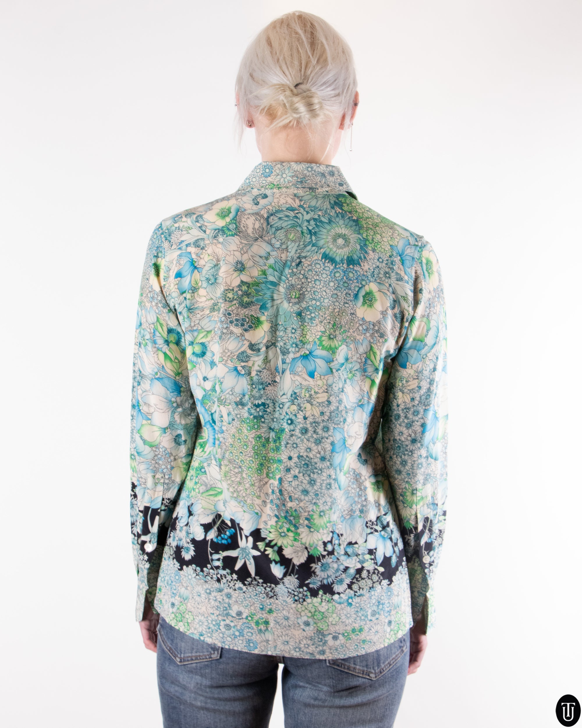 00's Gucci Floral Silk Blouse S