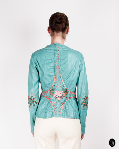 2000s Roberto Class Cavalli Leather Jacket S