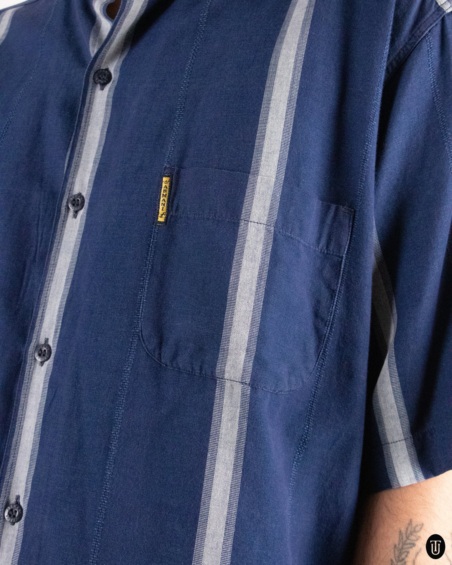 90's Armani "Jeans" Blue Cotton Shirt M