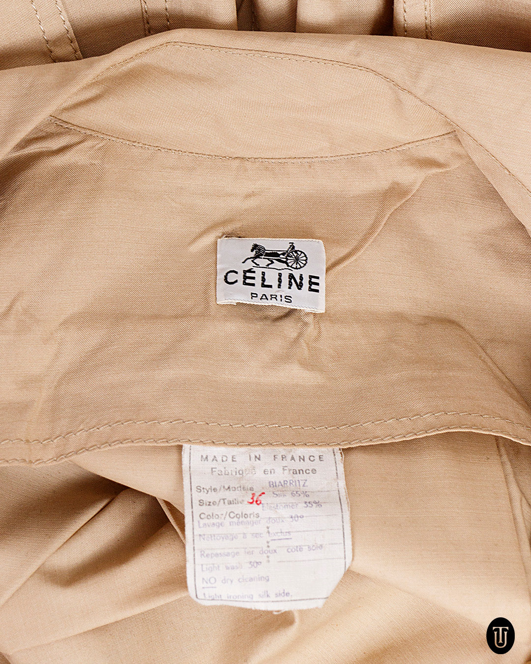 1970s Celine Silk Trench Coat XS