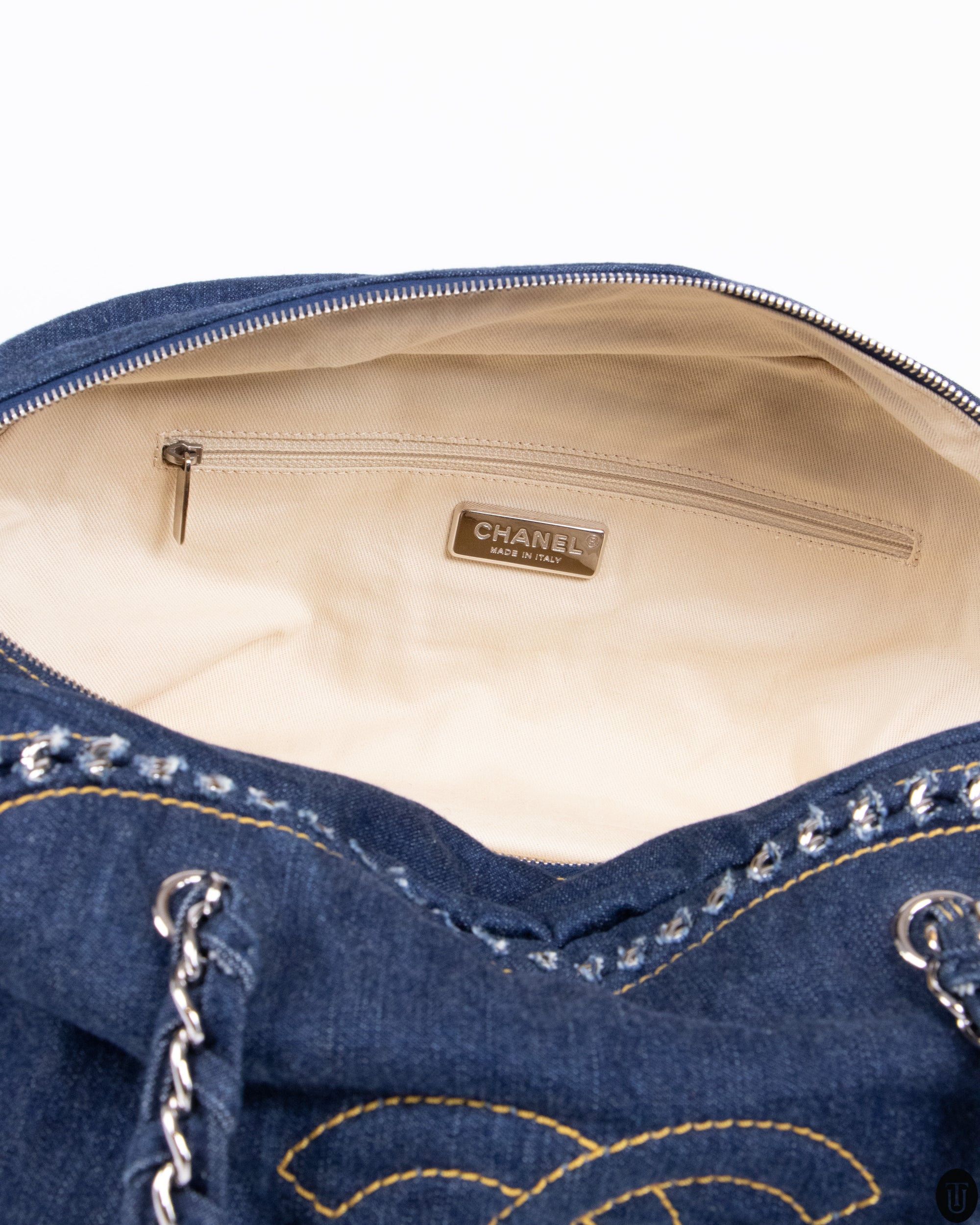 00s Chanel Boston CC Denim Bag
