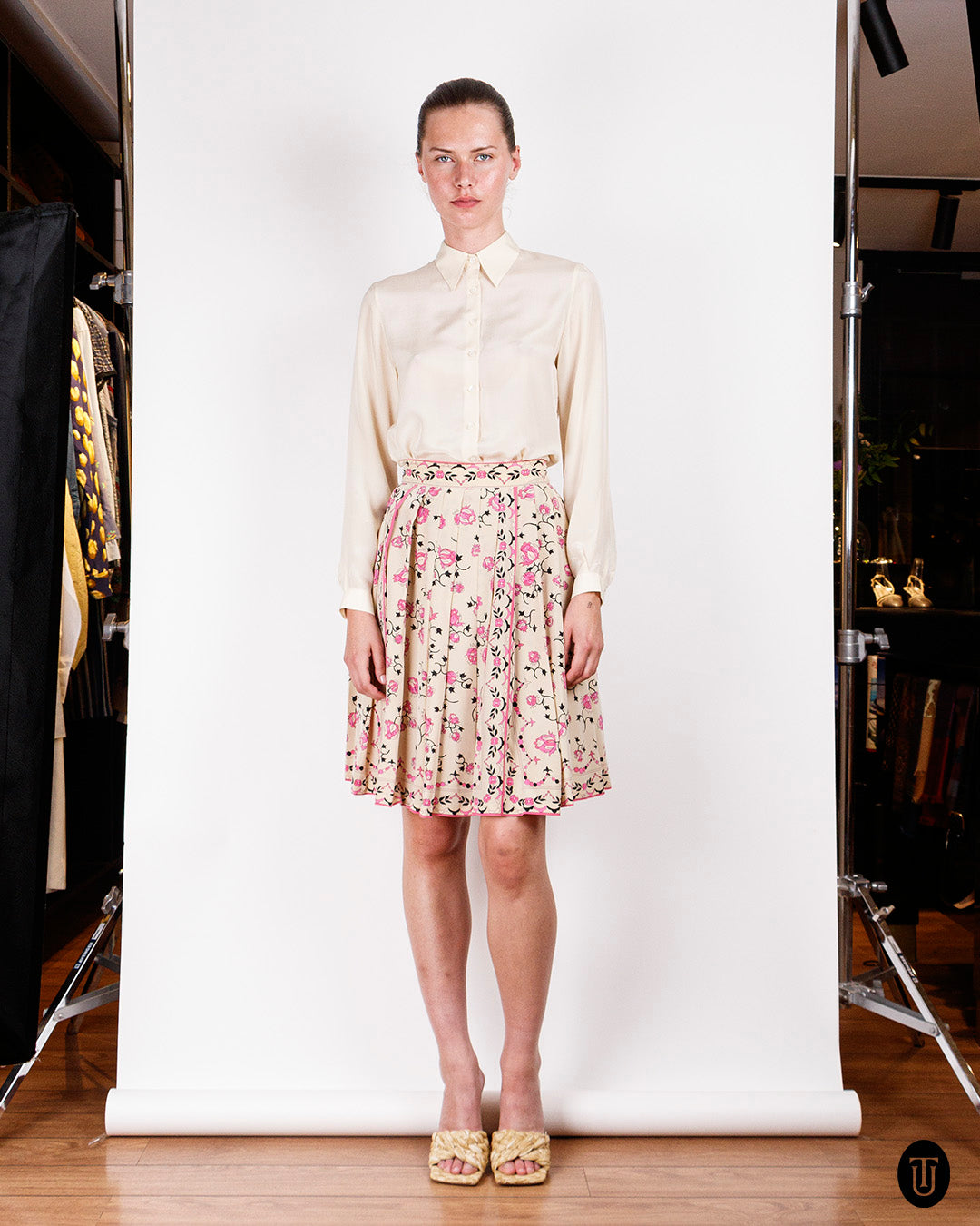 1970s Emilio Pucci Pleated Silk Skirt S