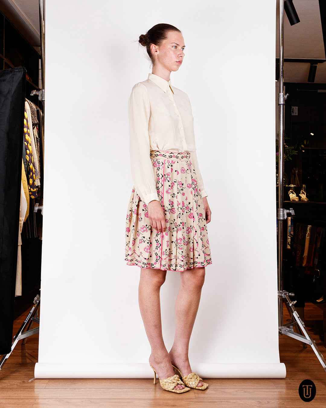1970s Emilio Pucci Pleated Silk Skirt S