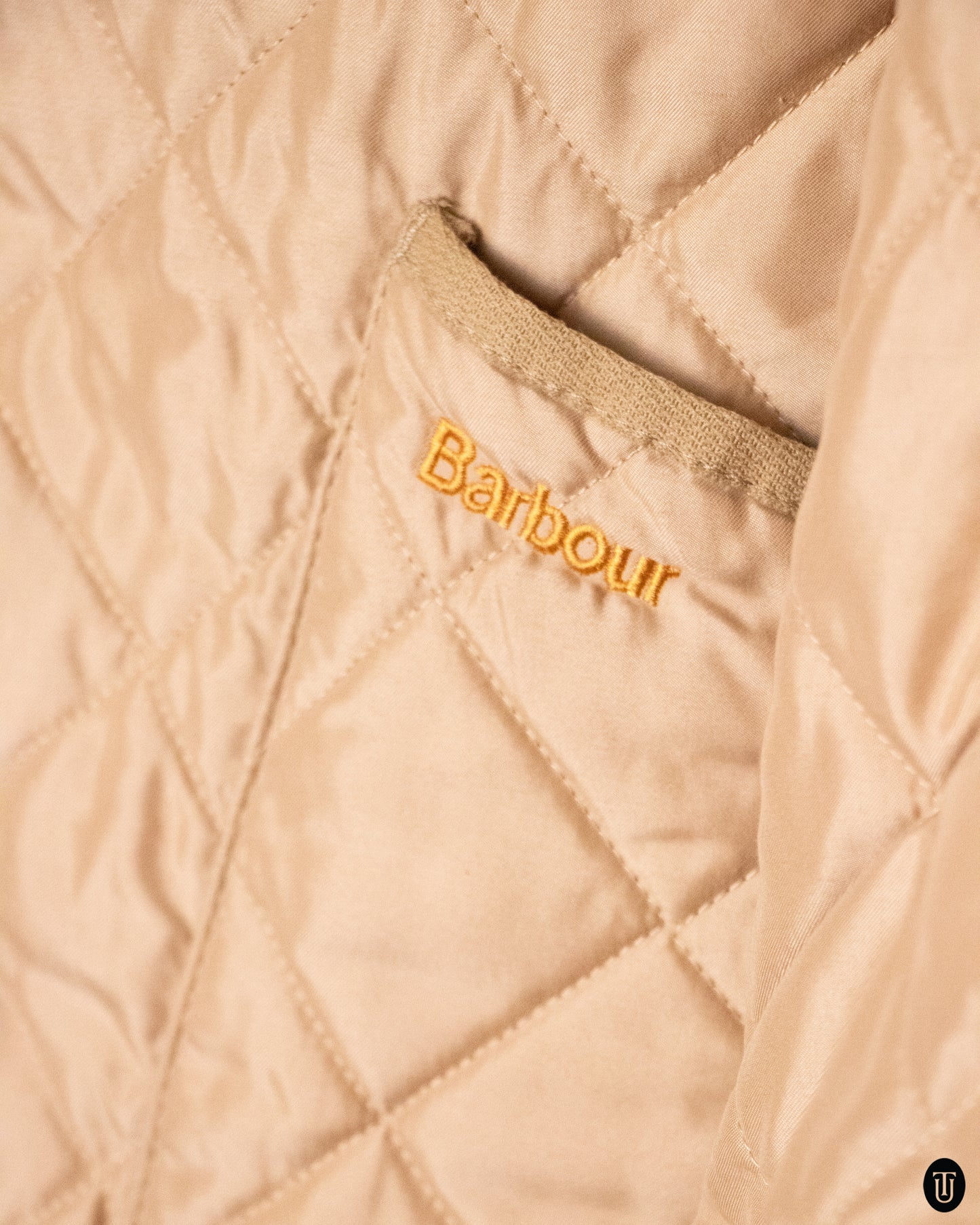 00's Barbour Beige Quilted Jacket L