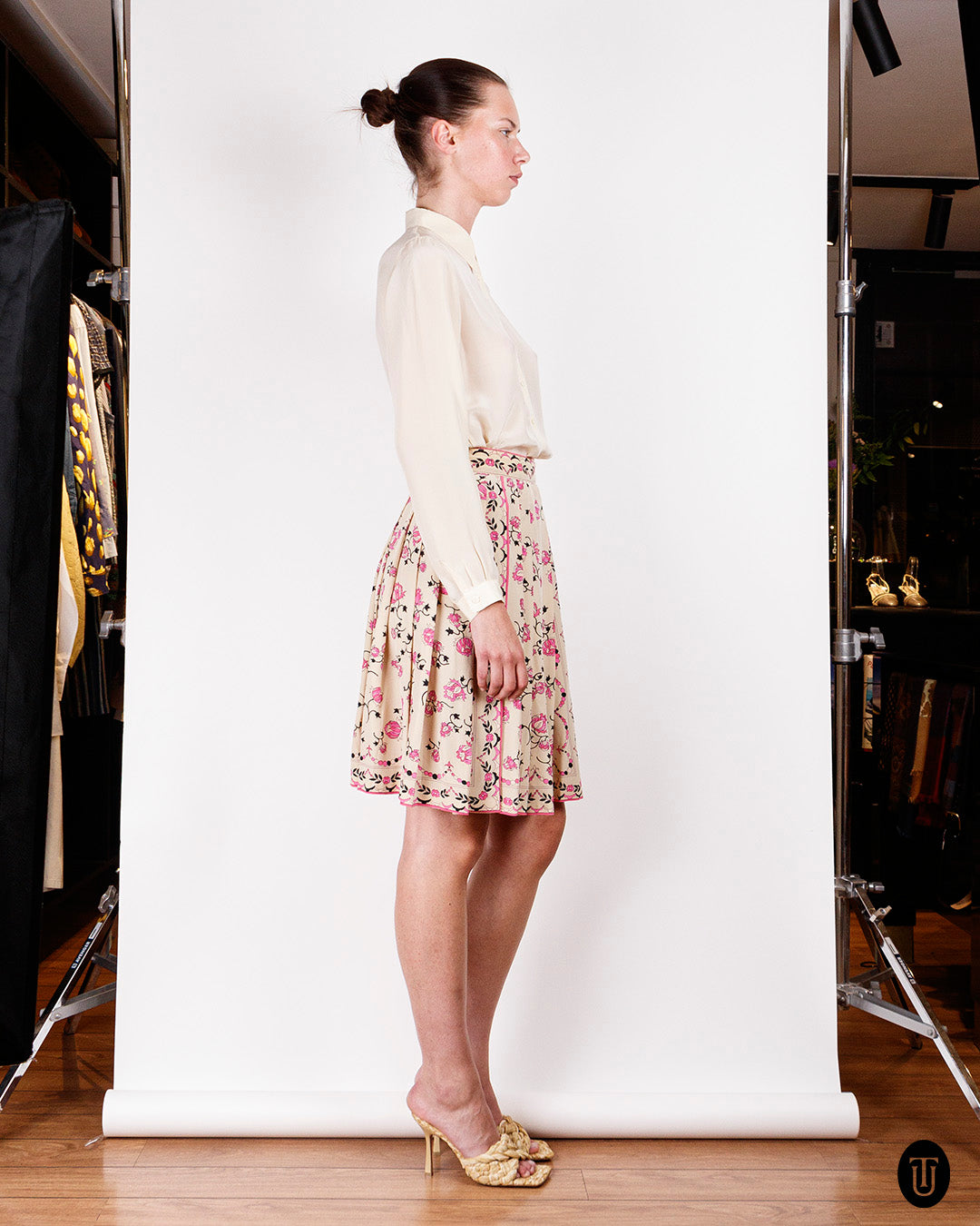 1970s Emilio Pucci Pleated Silk Skirt S