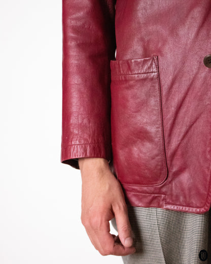 90's Jean Paul Gaultier Red Leather Jacket S