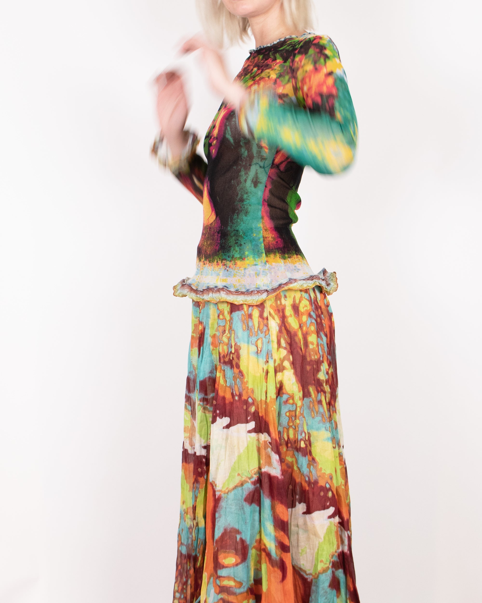 S/S 2000 Jean Paul Gaultier Mesh and Muslin Two-piece S/M