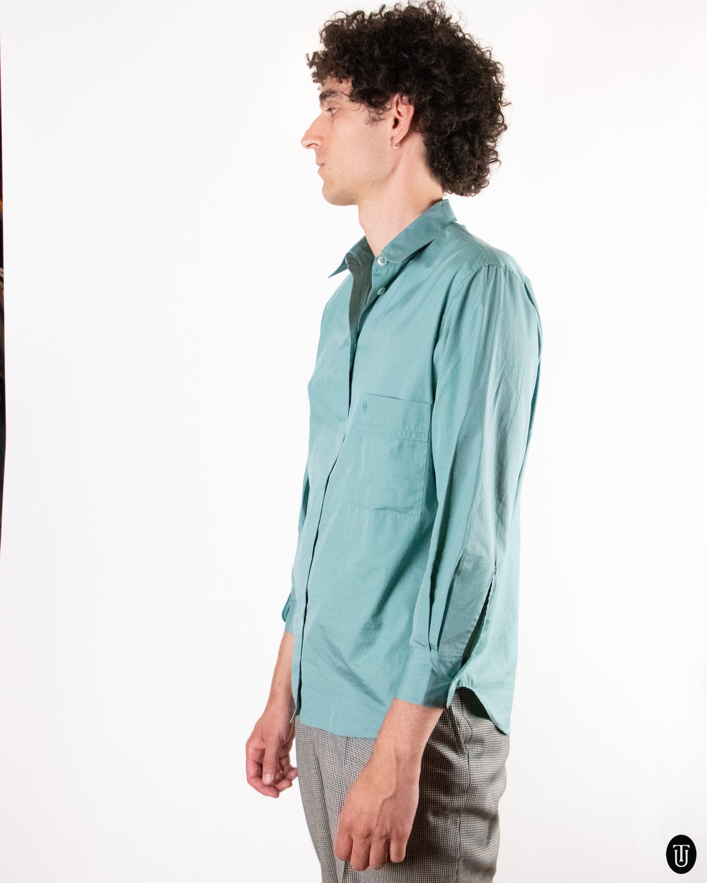 80's Hermès Cotton 3/4 Sleeve Shirt M