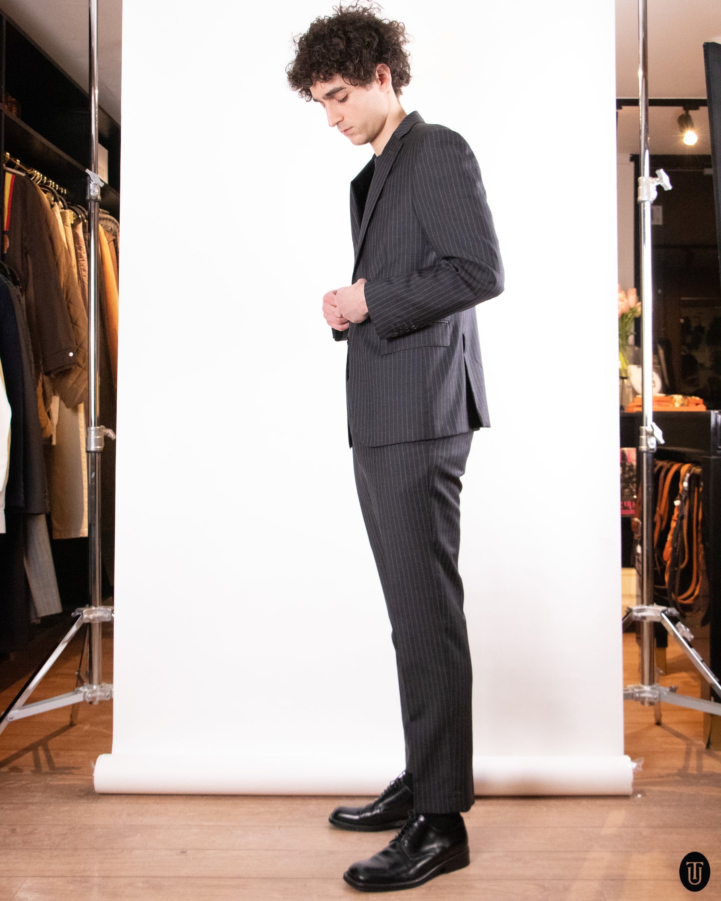 00's Pal Zileri Pinstripe Slim Wool Suit M