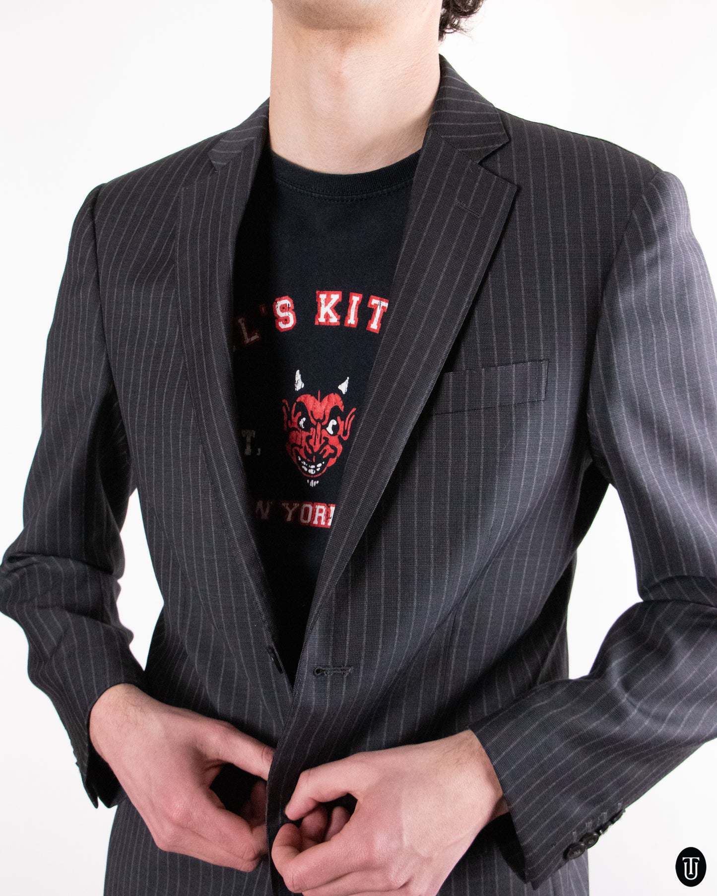 00's Pal Zileri Pinstripe Slim Wool Suit M