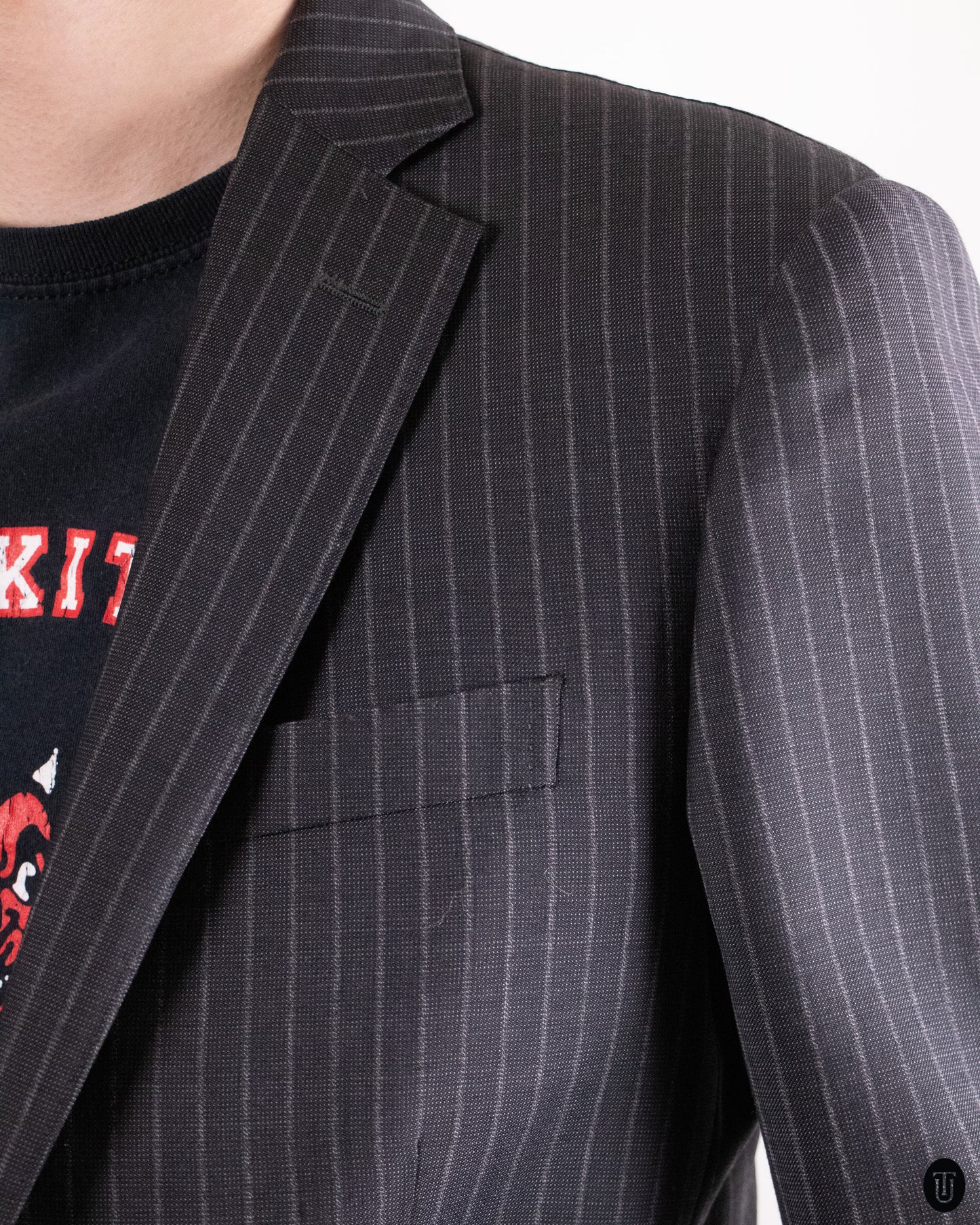 00's Pal Zileri Pinstripe Slim Wool Suit M