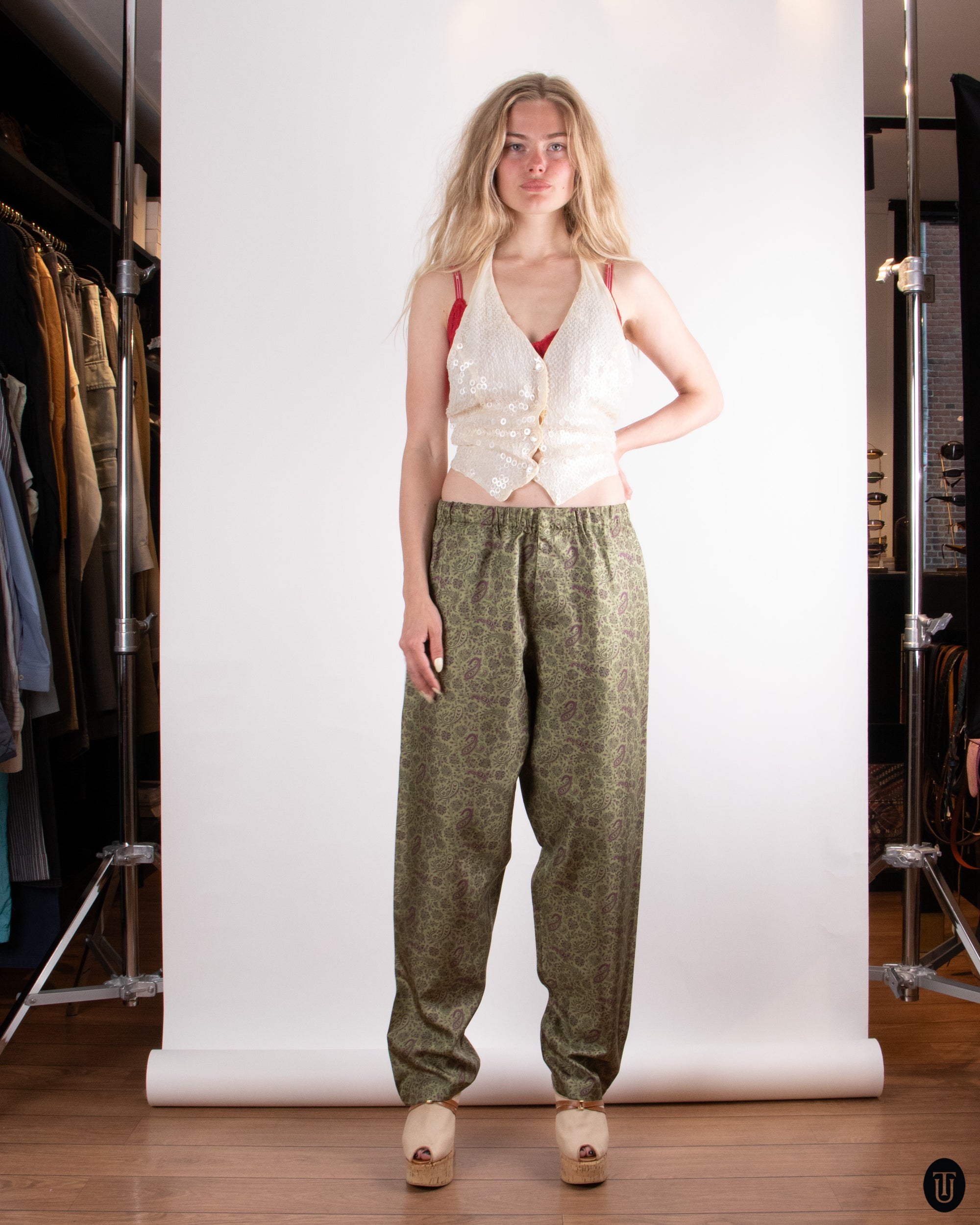 90's Silk Trousers S