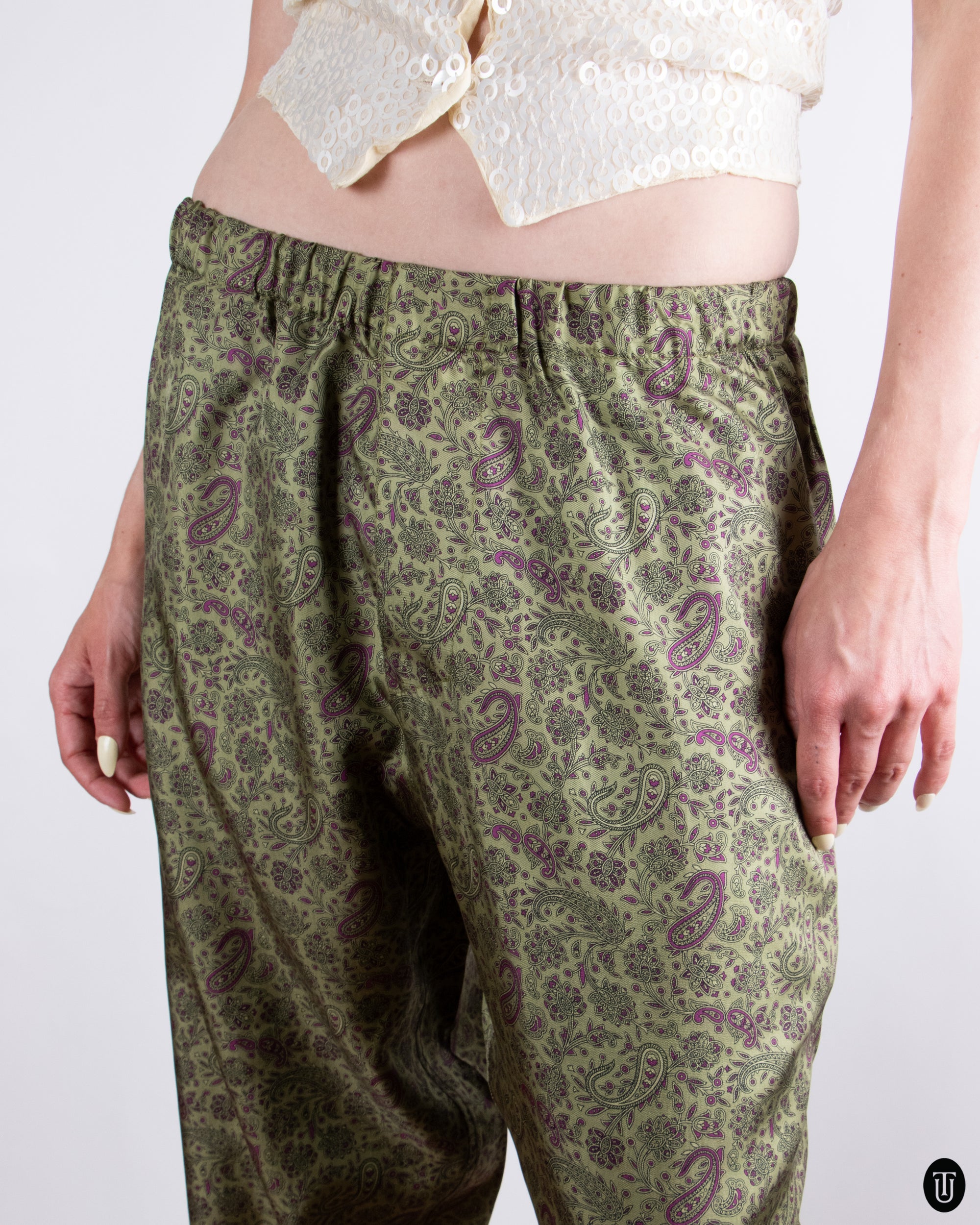 90's Silk Trousers S