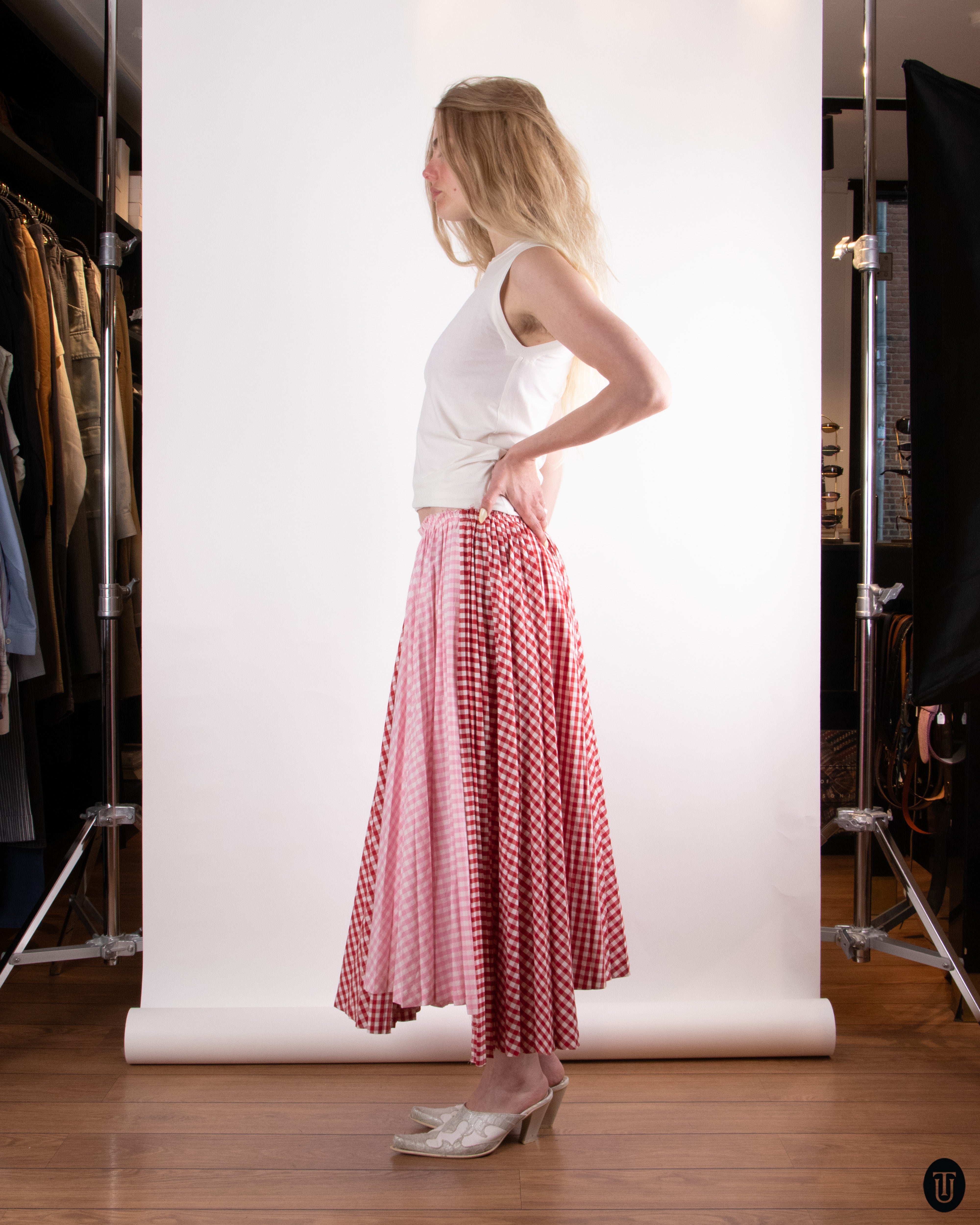 90's Commes Des Garcons Girl Gingham Skirt M