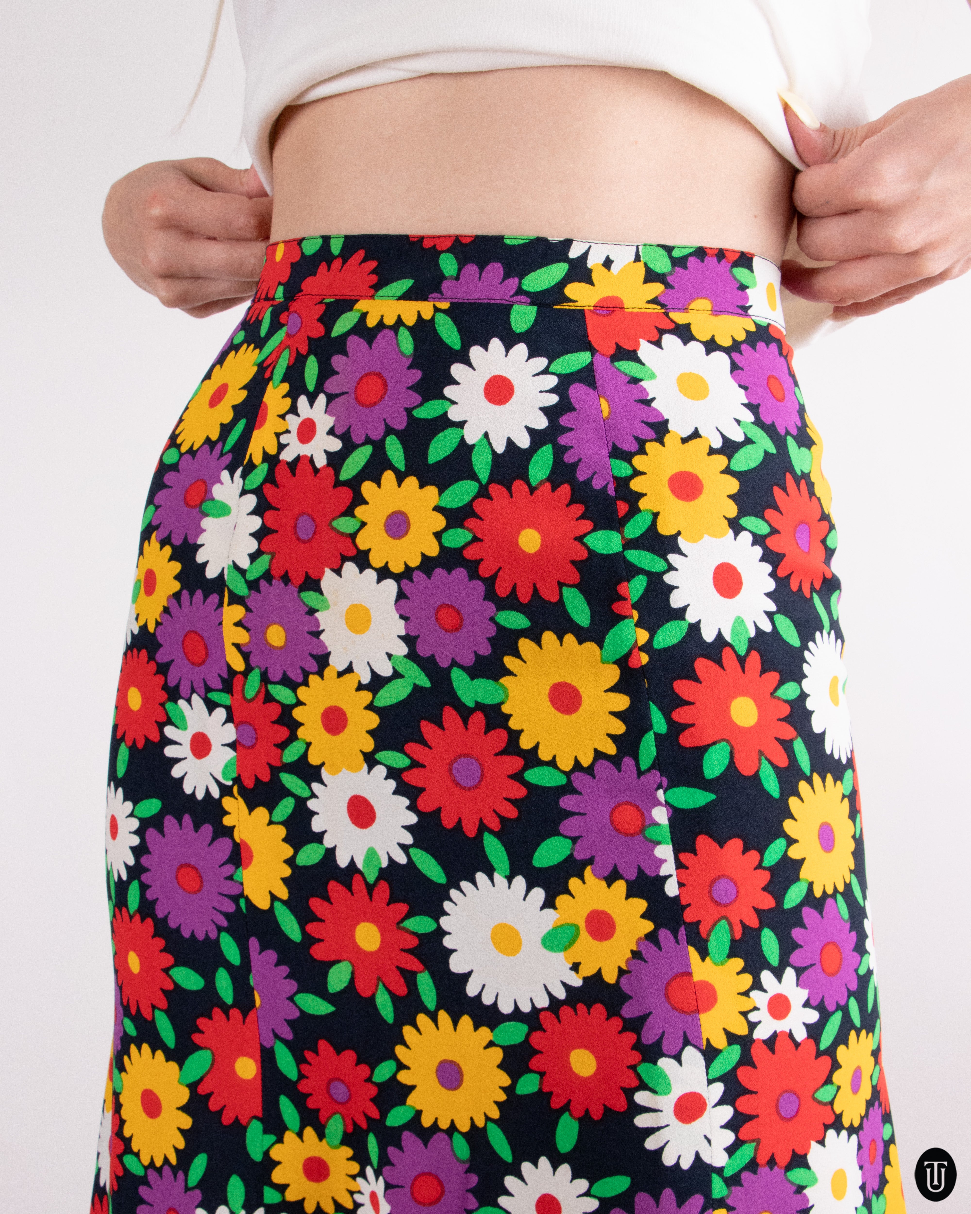 1970's Yves Saint Laurent vintage 花柄スカート YVES SAINT-LAURENT Skirt 1970s Russian Ballet Collection Floral