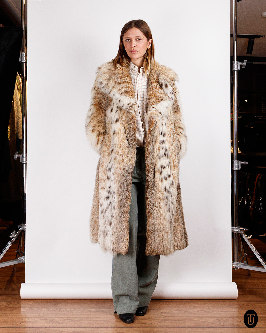 1970s Birger Christensen For Hermès Lynx Fur Coat S