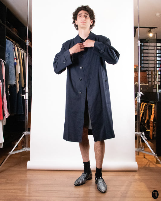90's Burberry Navy Trench Coat M