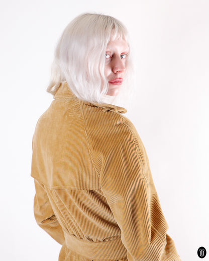 80's Burberry Corduroy Trench Coat L
