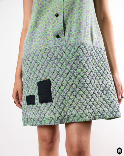 1970's Yves Saint Laurent "Rive Gauche" Quilted Mini Dress M