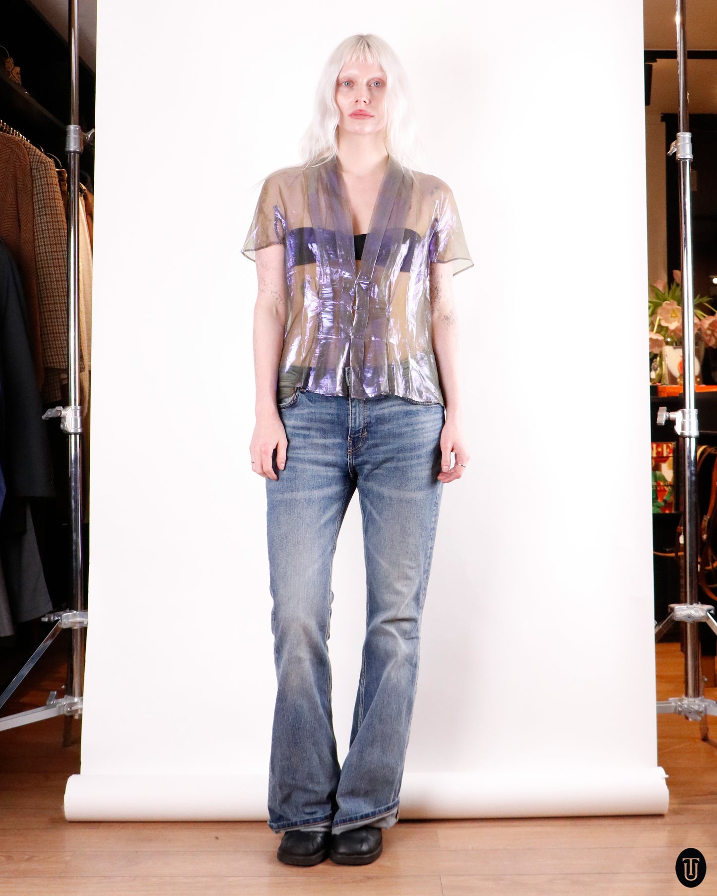 00's Jil Sander Purple Iridescent Blouse M