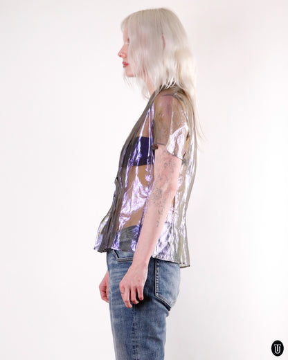 00's Jil Sander Purple Iridescent Blouse M