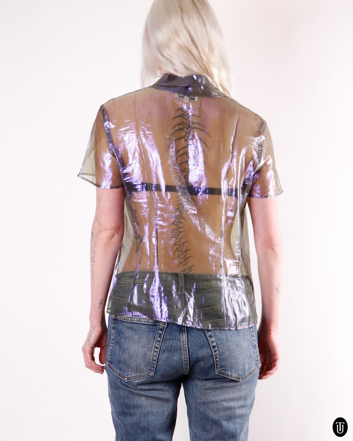 00's Jil Sander Purple Iridescent Blouse M