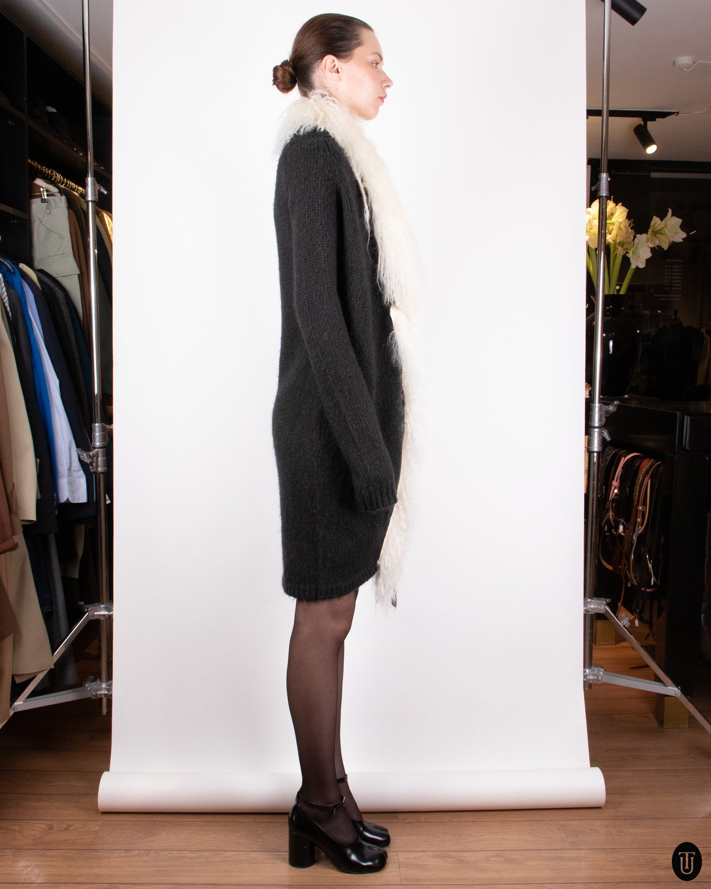 00's Galliano Wool Mix and Lamb Fur Cardigan XS