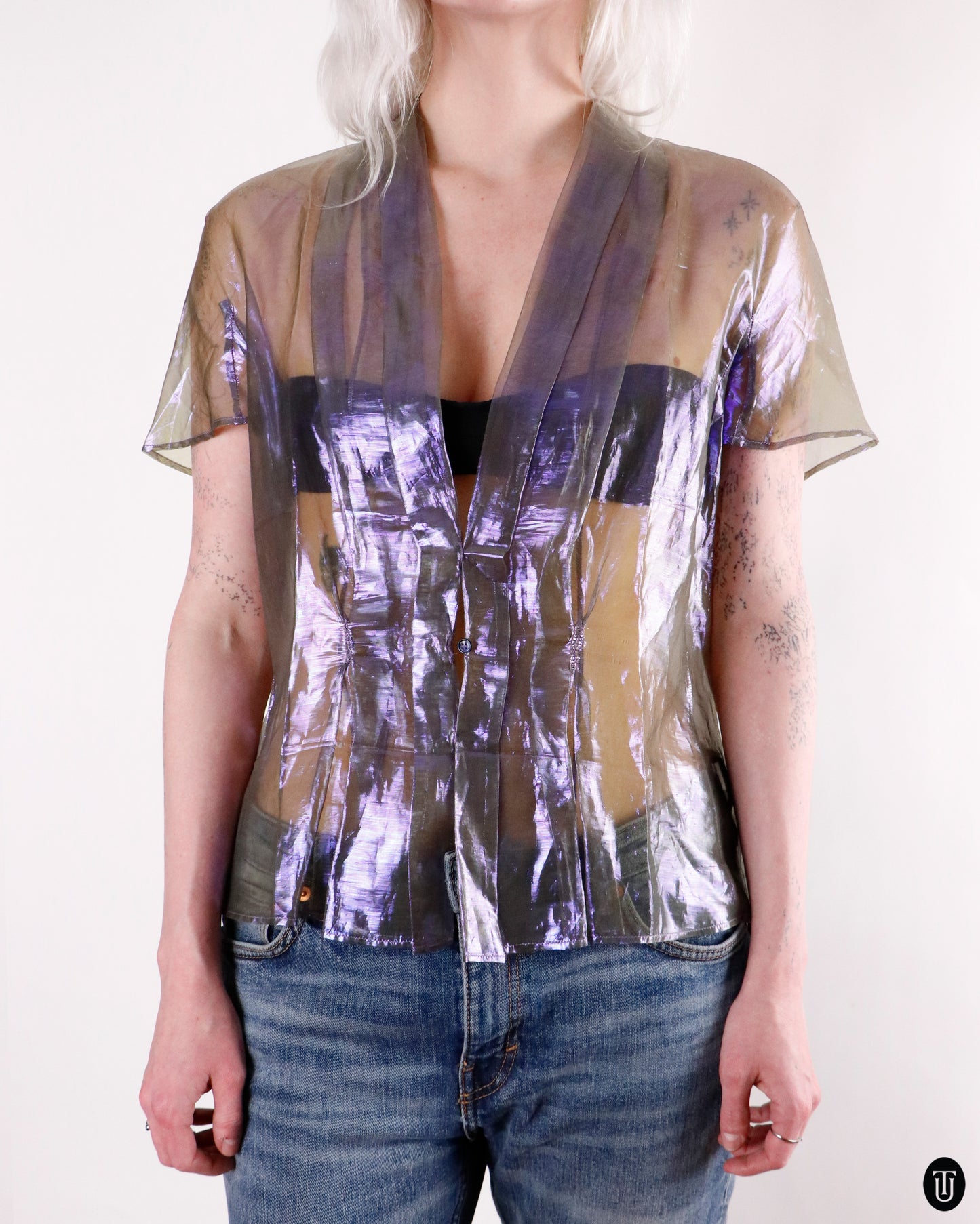 00's Jil Sander Purple Iridescent Blouse M