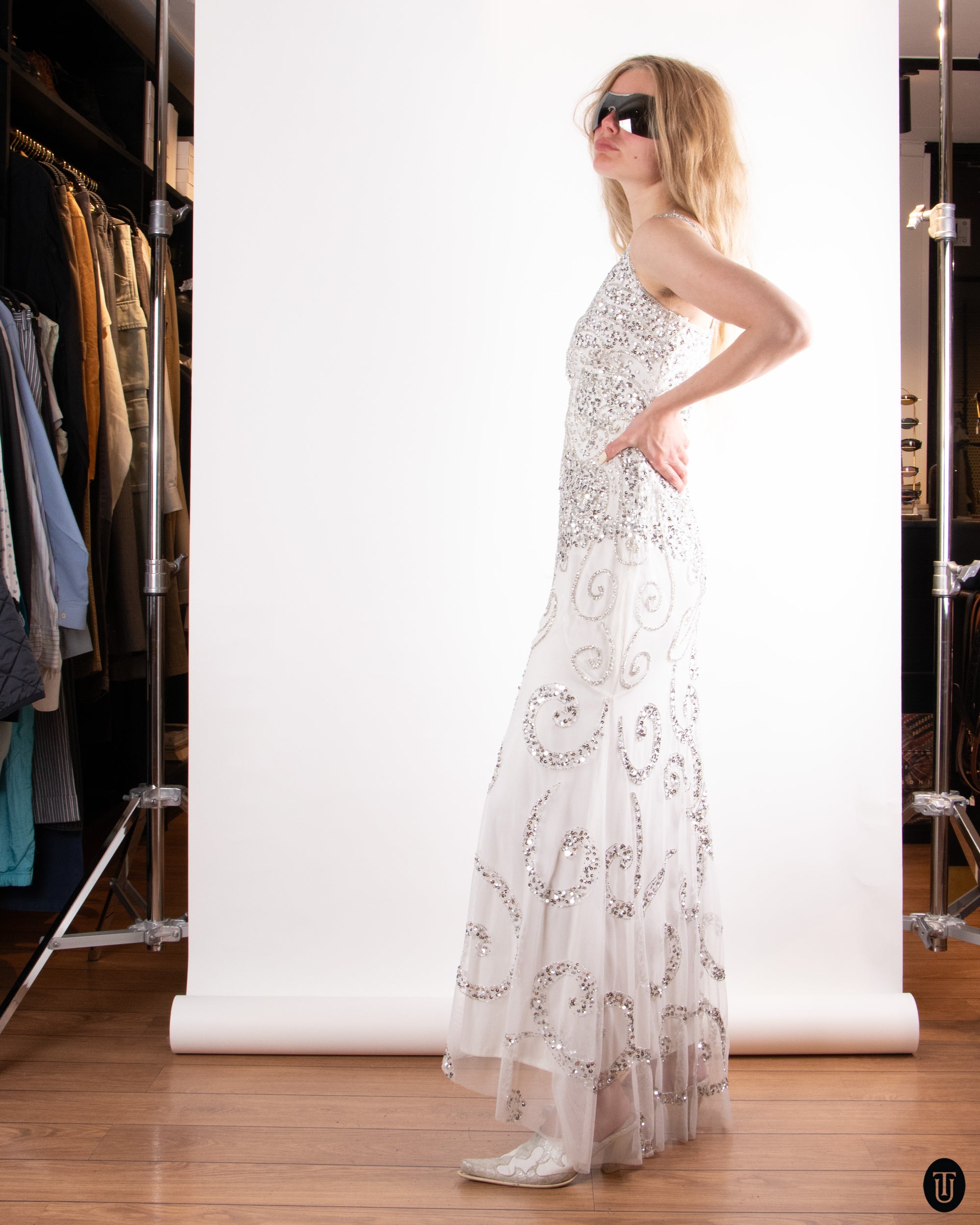00's Cache Sequin Gown S