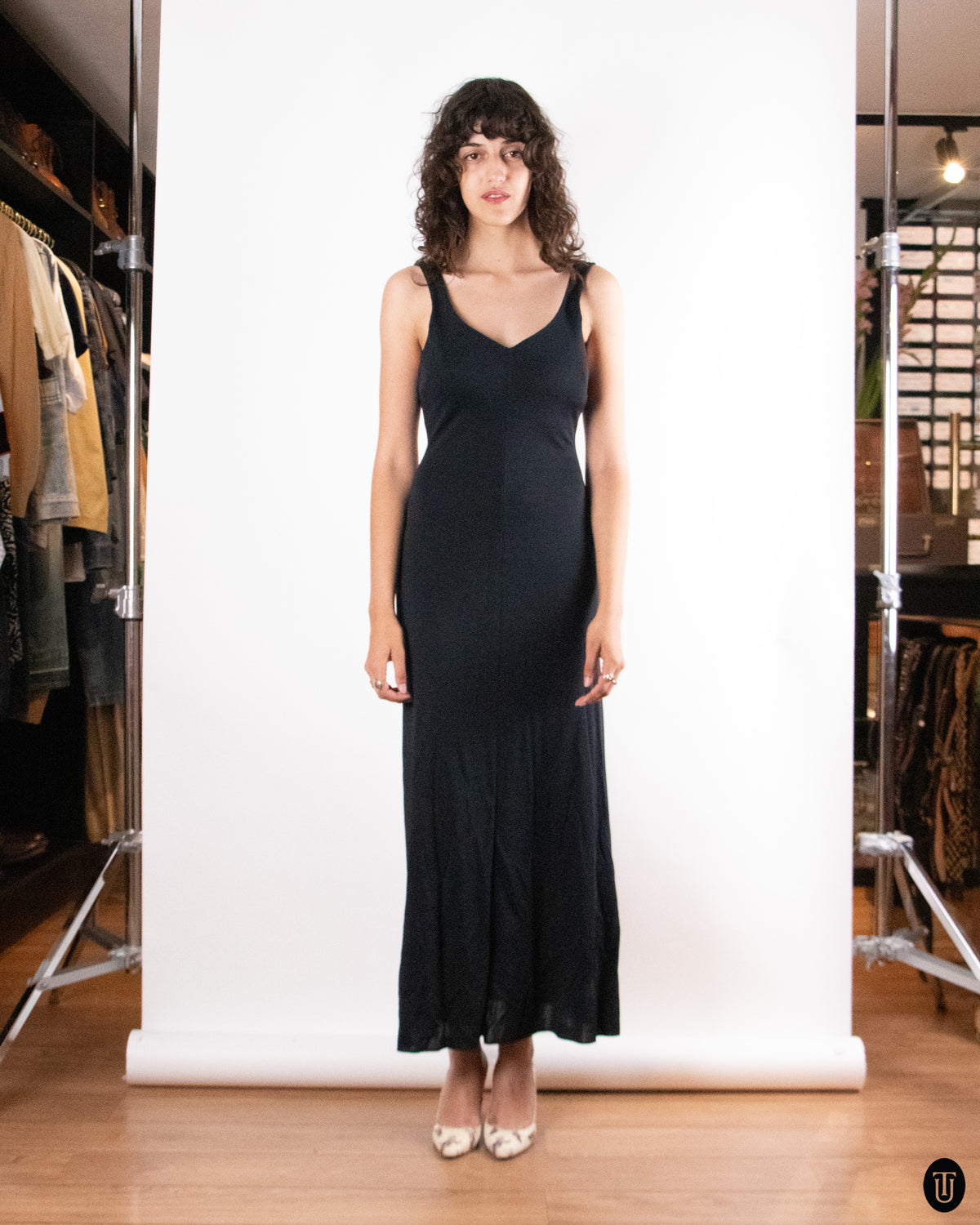 90's MaxMara Minimalistic Black Dress M