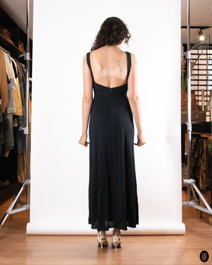 90's MaxMara Minimalistic Black Dress M