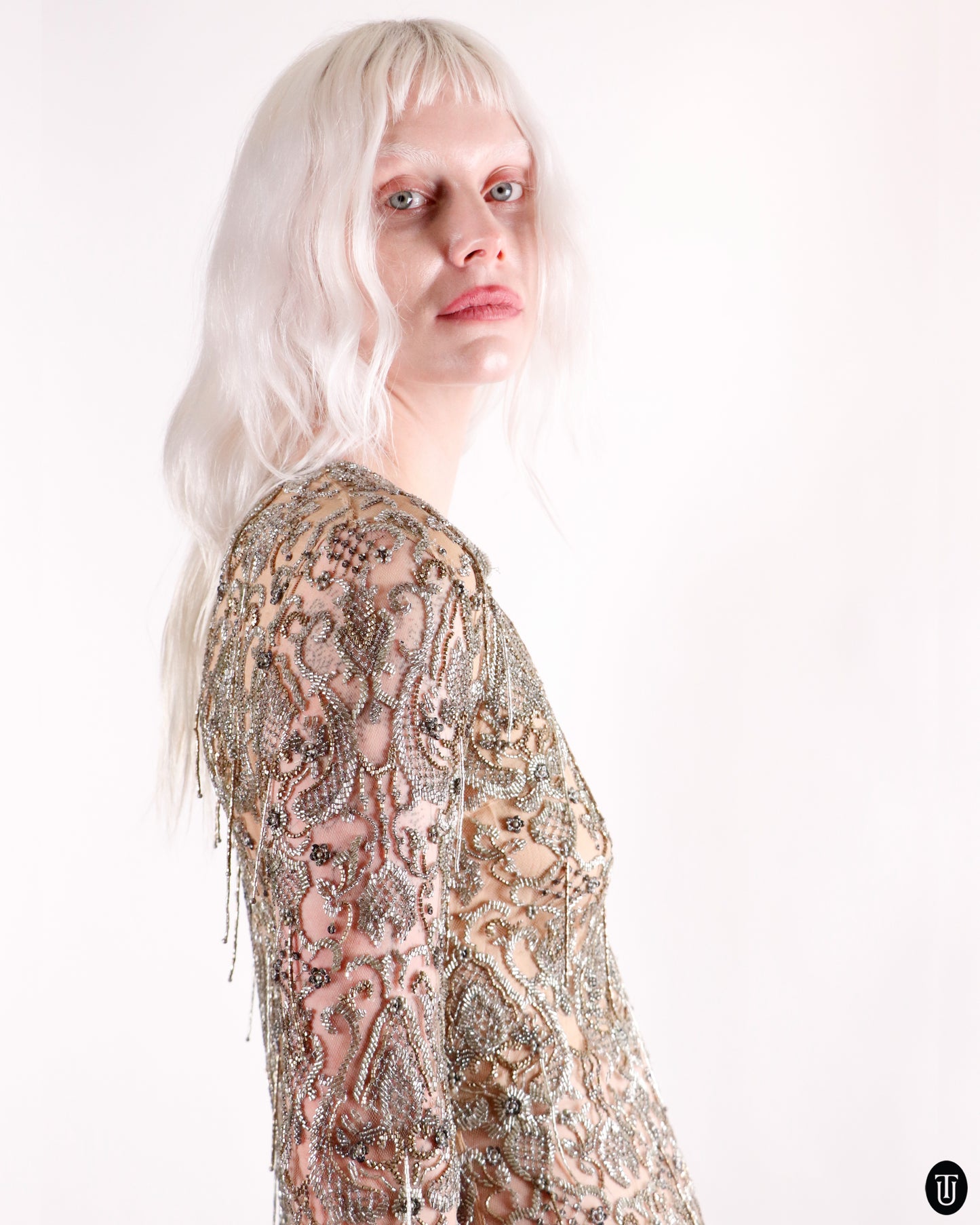 90's Balmain Haute Couture Beaded Top XS