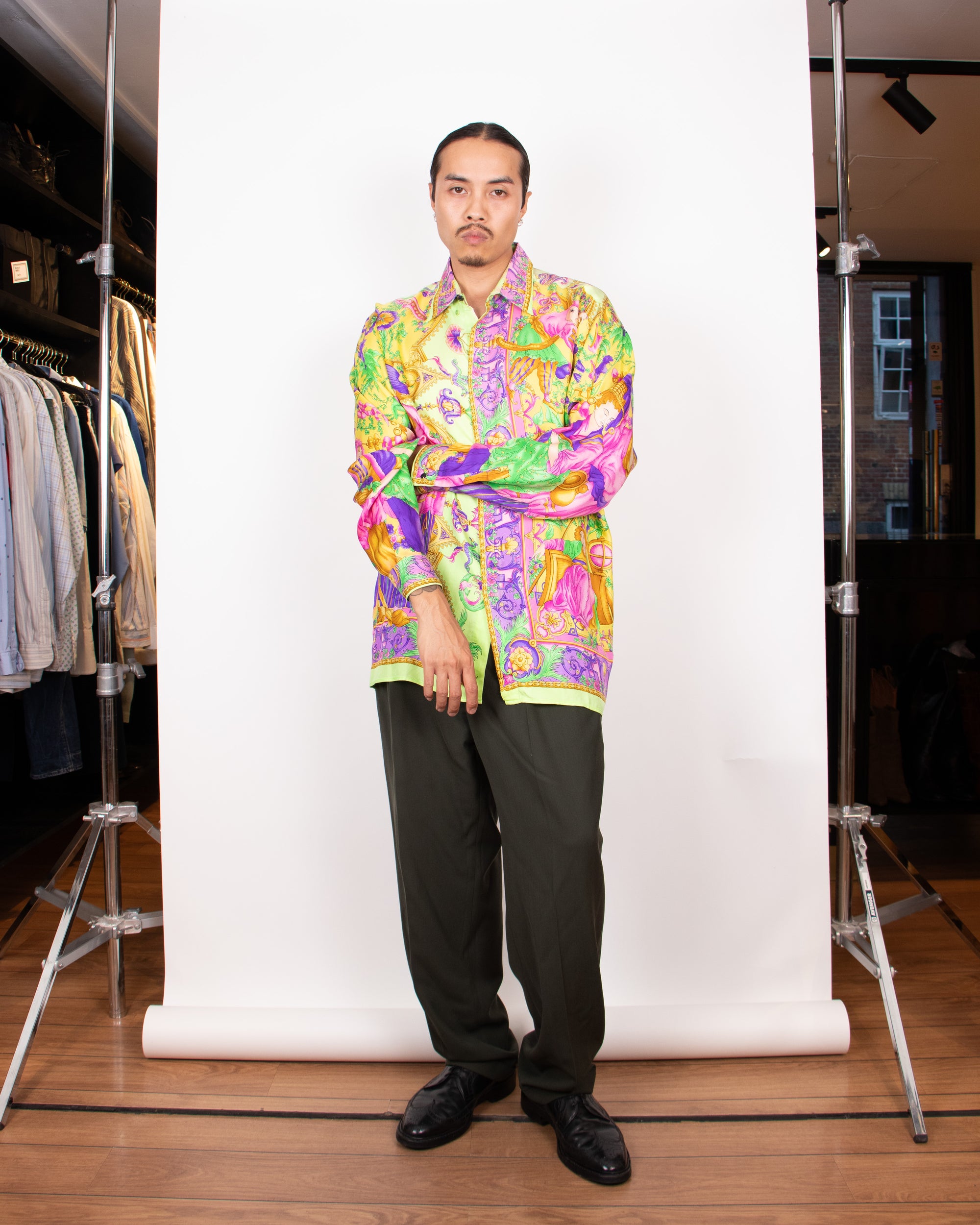 Early 1990s Gianni Versace Silk Print Shirt M/L