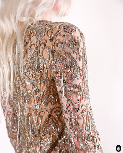 90's Balmain Haute Couture Beaded Top XS