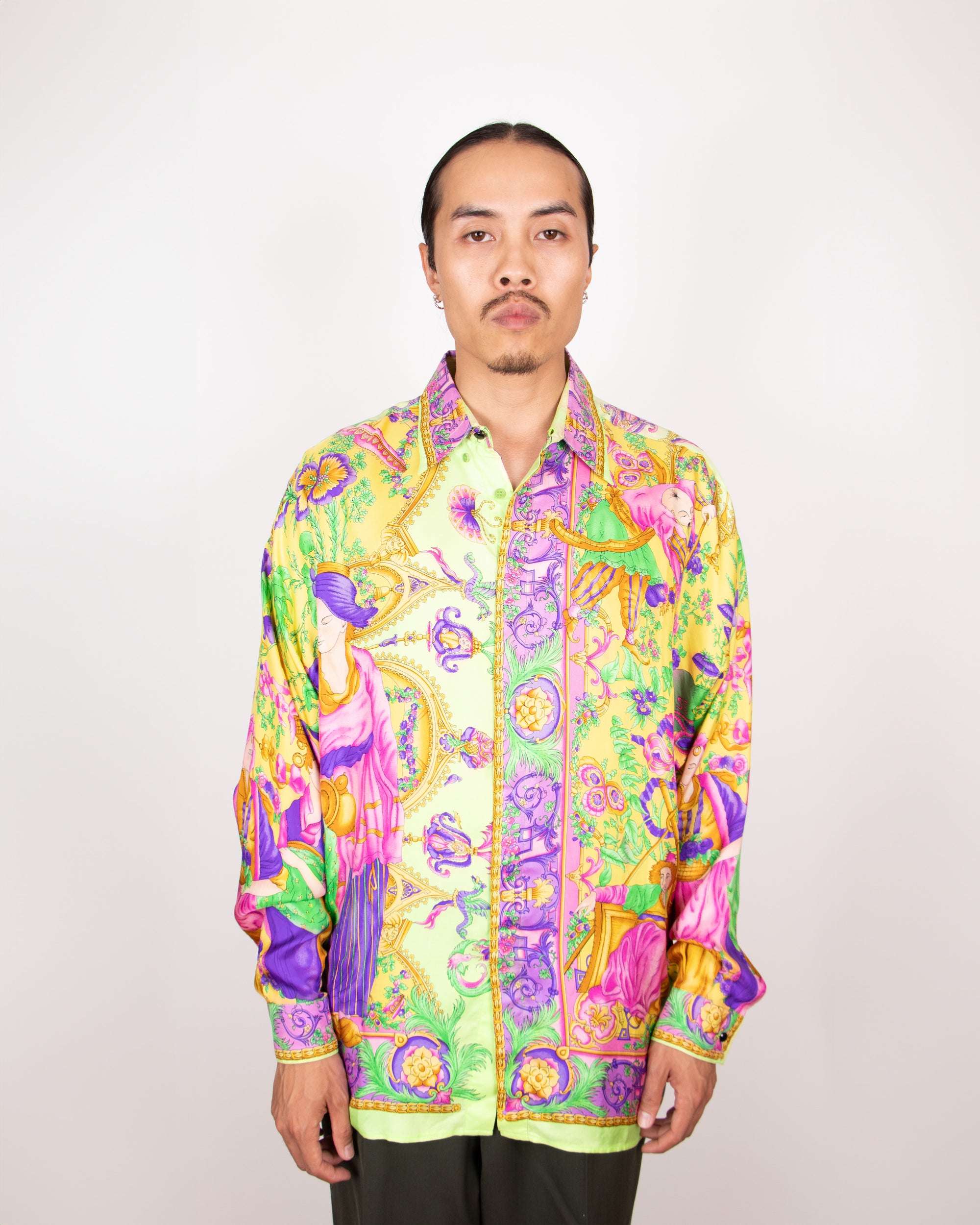 Early 1990s Gianni Versace Silk Print Shirt L