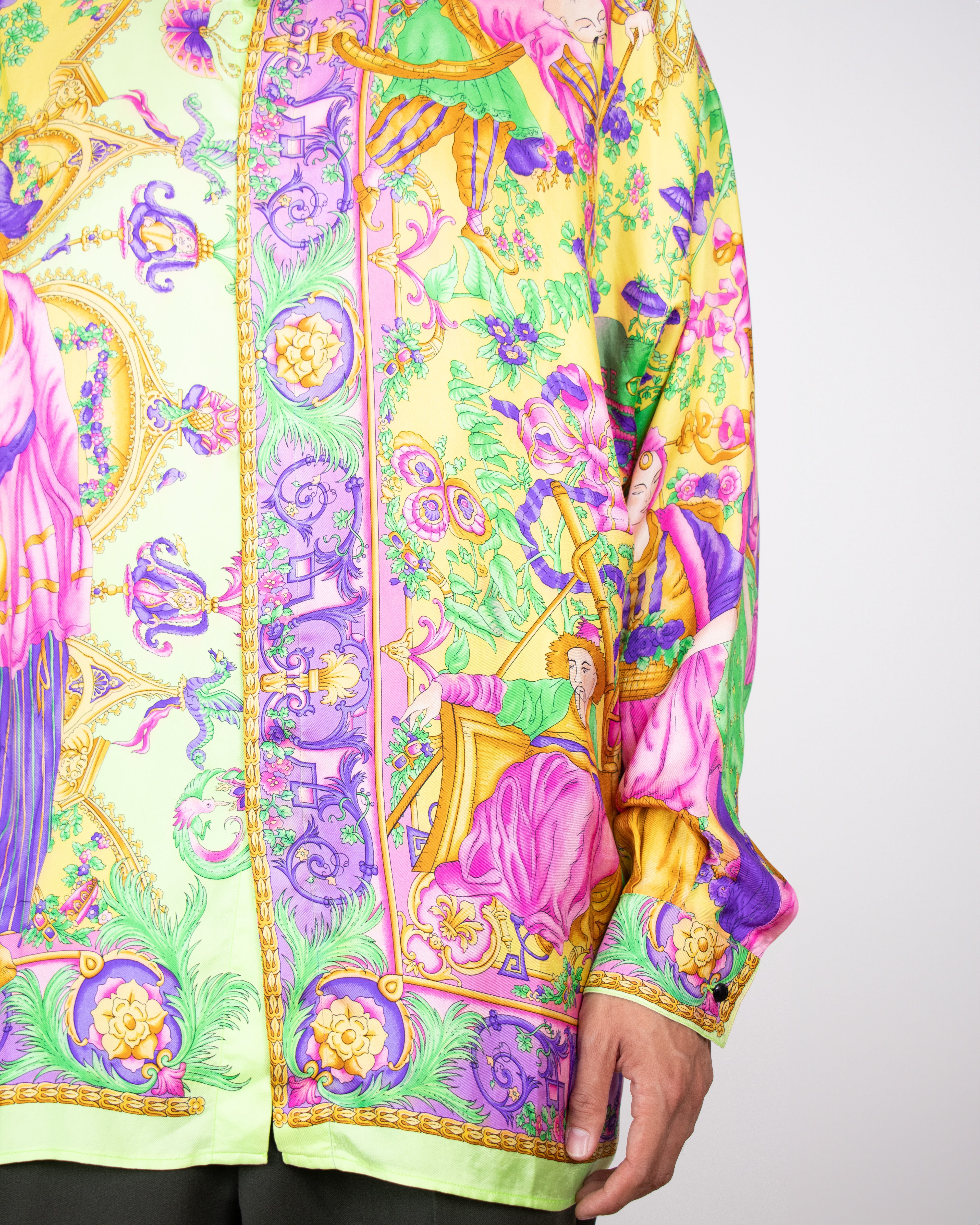 Early 1990s Gianni Versace Silk Print Shirt L