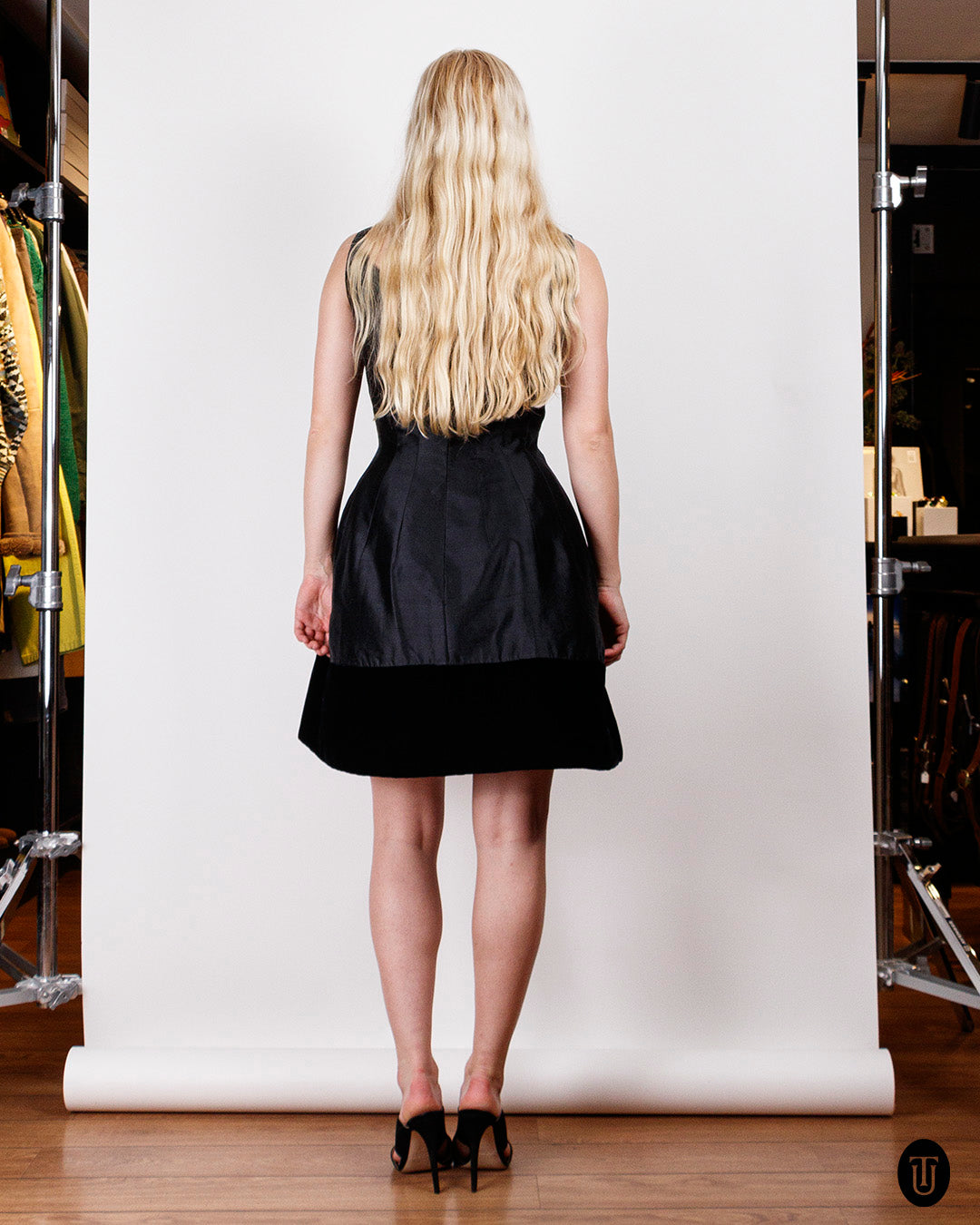 1980s Valentino Black Silk Dress S