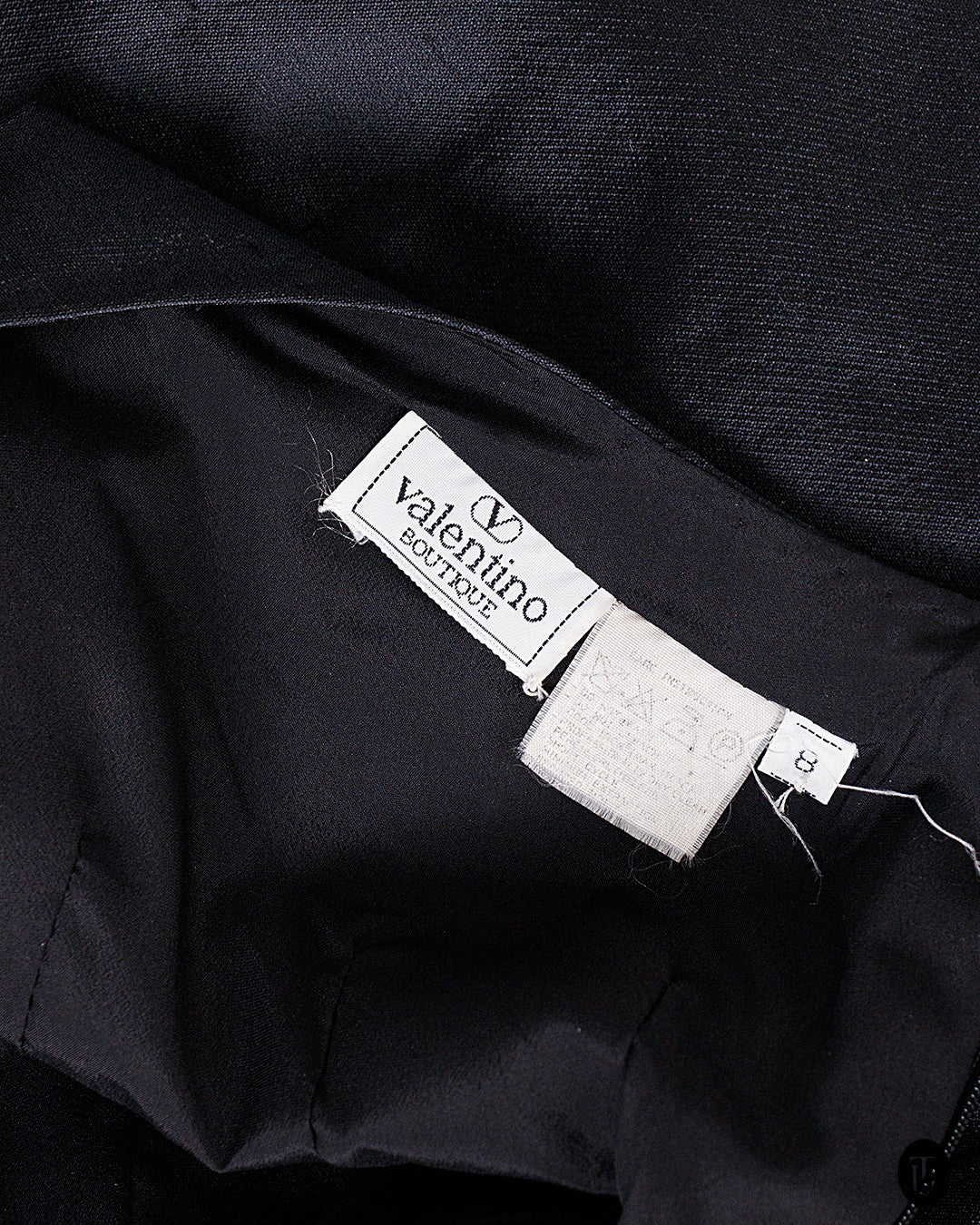 1980s Valentino Black Silk Dress S