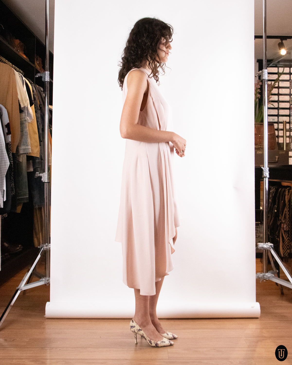 00's Christian Dior Silk Rose Dress M