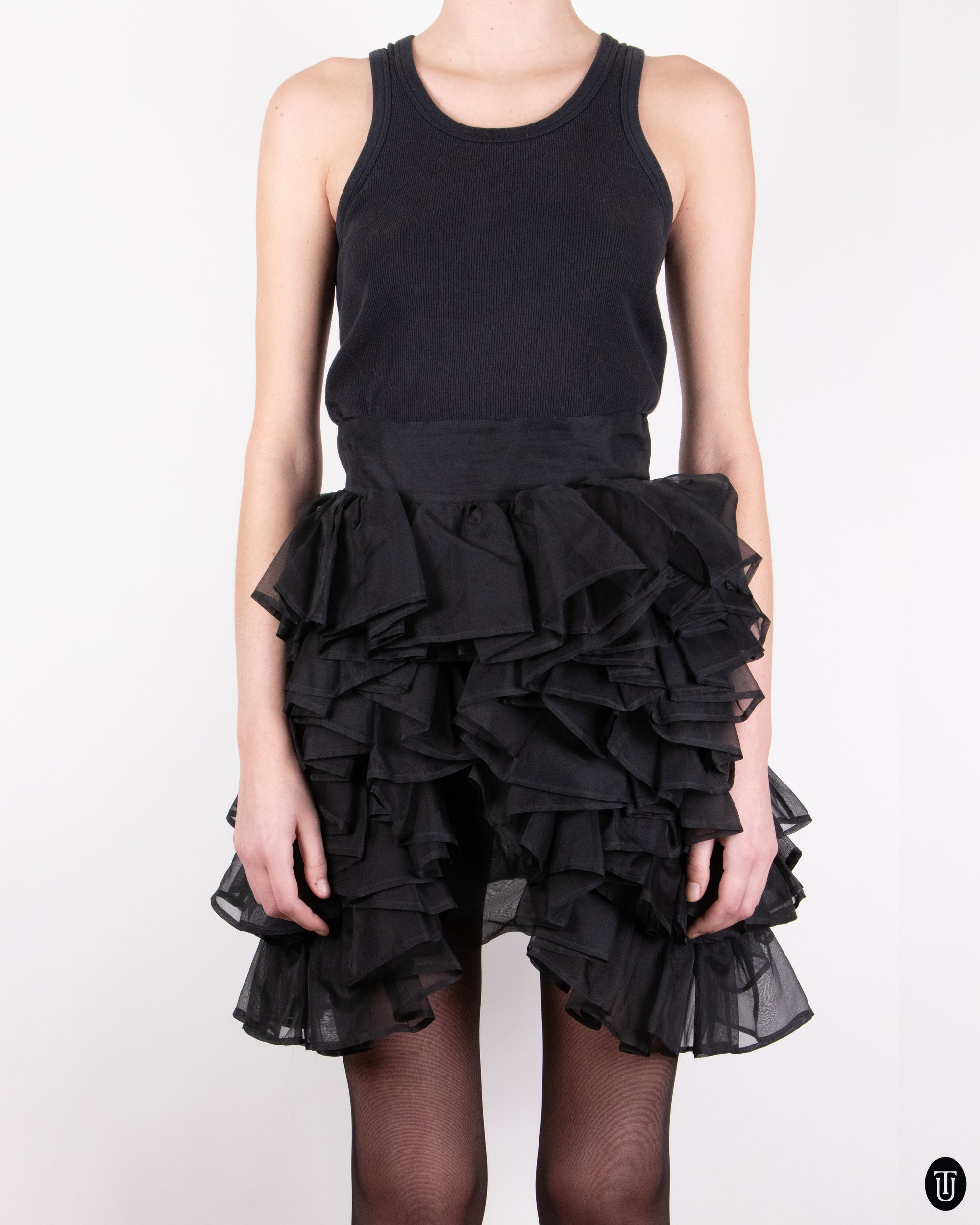 SS08 Nikoline Liv Andersen Silk Organza Ruffled Skirt XS