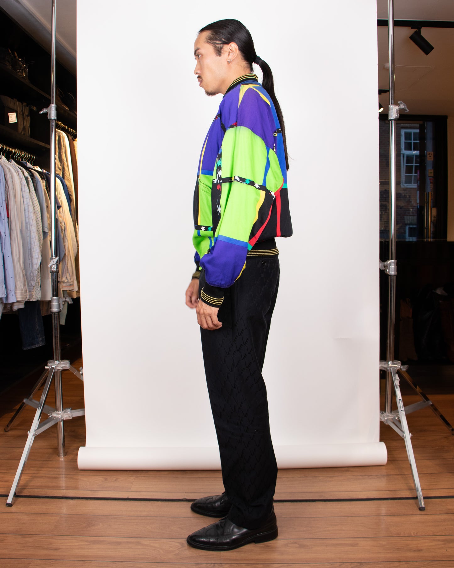 80's Gianni Versace Multi-Colored Bomber Jacket M
