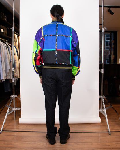 80's Gianni Versace Multi-Colored Bomber Jacket M