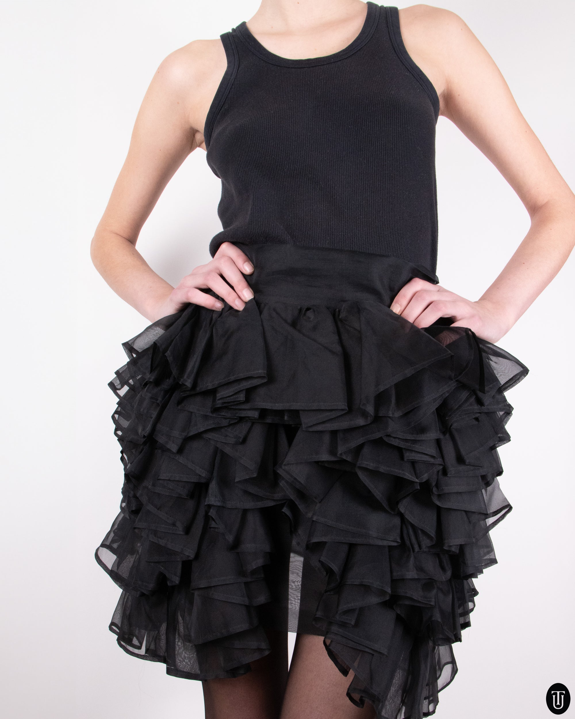SS08 Nikoline Liv Andersen Silk Organza Ruffled Skirt XS