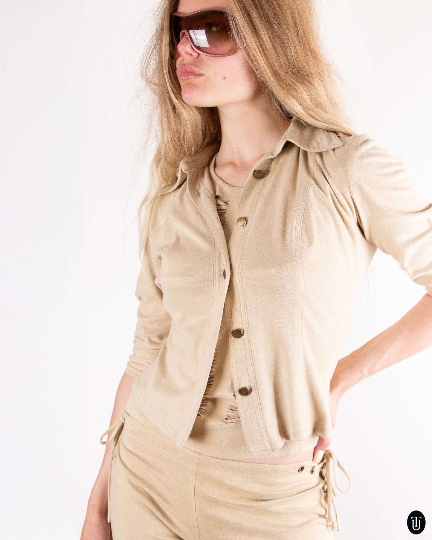 00's Plein Sud Jeans 3-Piece Tan Suit S