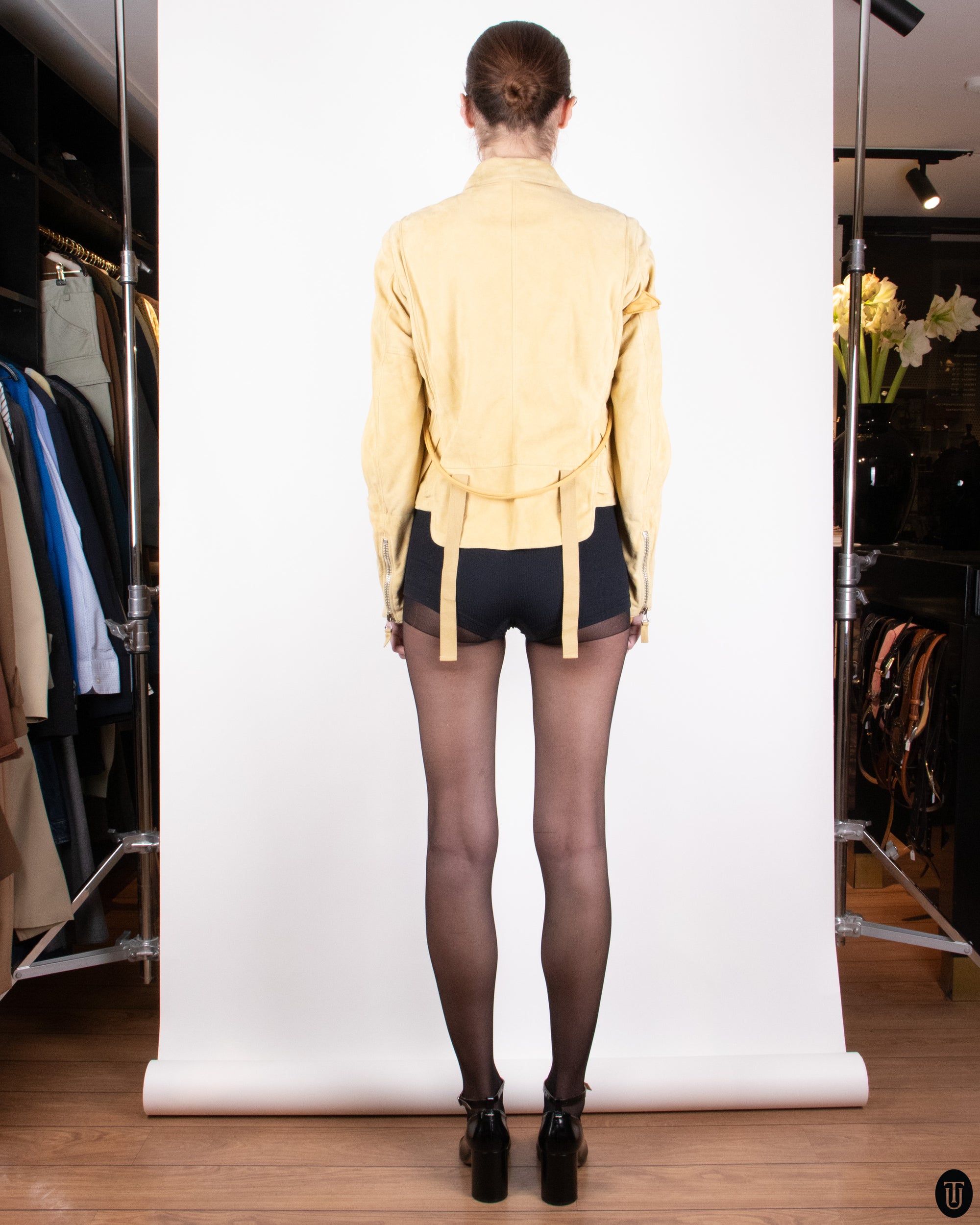 SS04 Helmut Lang Suede Biker Jacket S